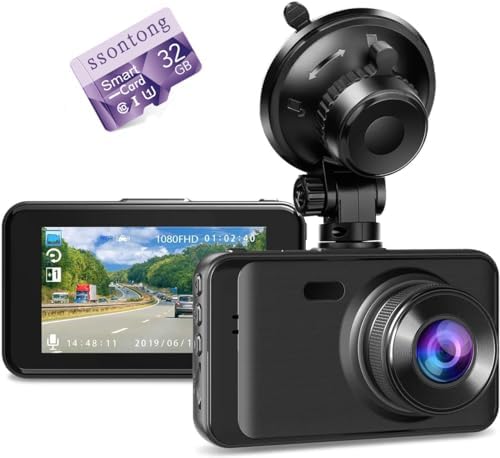 3 Channel Dash Cam Front Rear Inside - 4K Car Camera With Night Vision & 32GB Card