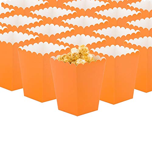GAKA FAVOR Orange Popcorn Boxes Mini Paper Popcorn Containers for Party,Pack of 24