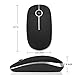 Jelly Comb 2.4G Slim Wireless Mouse with Nano Receiver, Less Noise, Portable Mobile Optical Mice for Notebook, PC, Laptop, Computer, Macbook - Black and Silver