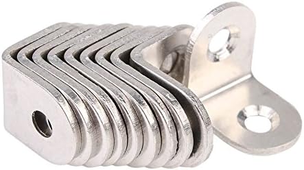 Shinena 10 Pcs 20mm x 20mm Stainless Steel Corner Brace Joint Right Angle Bracket (Silver)