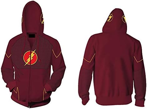 MOWANG The Flash Mens Cosplay Costume Hoodie