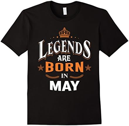 Mens Legends Are Born in May T-Shirt Large Black