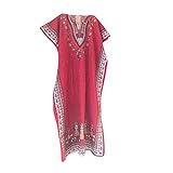 Womens Caftans Dashiki Tribal Print Red Beach Boho Hippie Evening Wear Dress