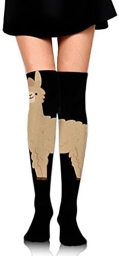 Brown Llama Women Girl Knee High Socks Sports Socks With Fancy Design Multi Colorful Patterned