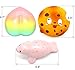 Kiibru Squishies 3 PCS Set Rainbow Peaches Squishy Cookie Seal Party Favor