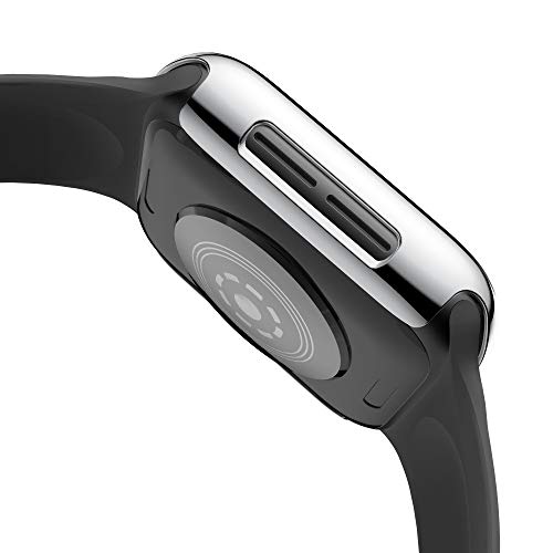 Amaping Ultra-Slim Plating Protective Cases for iWatch 4 All-around Bumper Cover Screen Protector Compatible with New Apple Watch Series 4 (for 40mm, Silver)