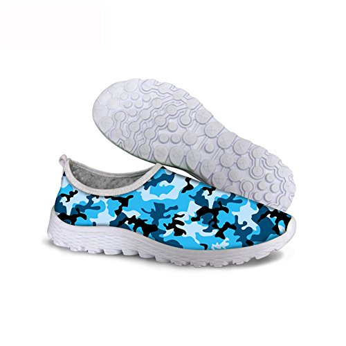 Lightweight Breathable Mesh Gym Casual Shoes Blue Camo -36
