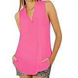 vanberfia Women's Casual Summer Women Blouse Tops Sleeveless Shirt (XXL, 6278)
