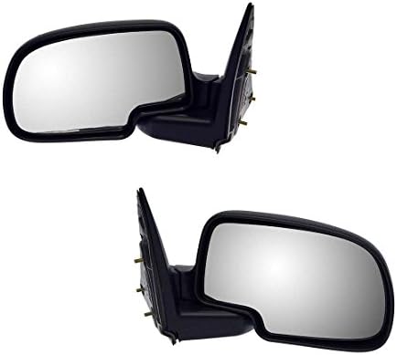 1999-2006 Chevrolet/Chevy Silverado 1500 2500 Pickup Truck, Suburban, Tahoe GMC Sierra, Yukon Manual Folding Black Textured Rear View Mirror Pair Set Left Driver AND Right Passenger Side (1999 99 2000 00 2001 01 2002 02 2003 03 2004 04 2005 05 2006 06)