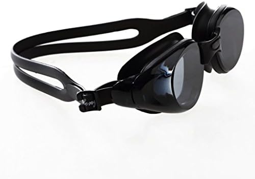 Swimming goggles LCSHAN Electroplating anti-fog lens professional swimming glasses men and women large adjustable (color : BLACK)