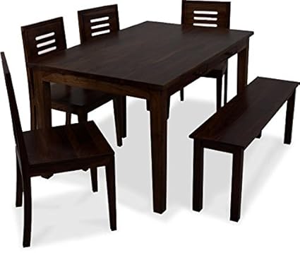 Angel S Sheesham Wood Six Seater Dining Set With Storage Drawer