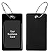 Luggage Tags Business Card Holder TUFFTAAG with Cable Key Rings, Tough PVC, 2pk (Black)