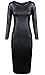 KUFV Women's Pu Leather Long Sleeve Bodycon Pencil Party Bandage Dress