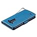 LG G3 Case,Best Share Embossing Fashion Floral Countryside Pattern PU Leather Flip Stand Case Wallet Design Card Slot Kickstand Feature with Hand Strap Cover for LG G3 VS985 D850 D851 4G LT,Blue