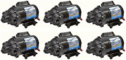 The ROP Shop 6 Pack EVERFLO 12 Volt 7.0 GPM Diaphragm Water Pumps 60 psi Lawn Sprayers Boats RV