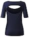 REGNA X Women's 3 STYLES OPEN-BACK Scoop Neck Short Sleeve Workout Tee (S-3XL)