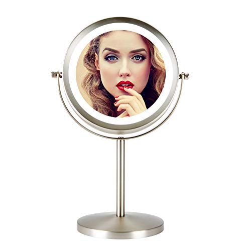 COZ Makeup Mirror with Lights, 7" Cordless LED Lighted Magnifying