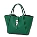 Color Scissor Women's Fashion PU Leather Shoulder Bags Tote Bags Top-Handle Handbag Green
