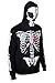 Skylinewears Men Full Face Mask Skeleton Skull Hoodie Sweatshirt Halloween Costume Hoodie Black S