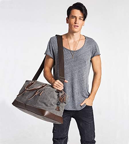 Travel Bag with Durable Canvas and Pu Leather is not Easy to Tear and Break, Suitable for Business Trip, Tourism, Camping and Outdoor Activities (Brown) 6 Travel Bag with Durable Canvas and Pu Leather is not Easy to Tear and Break, Suitable for Business Trip, Tourism, Camping and Outdoor Activities (Brown)
