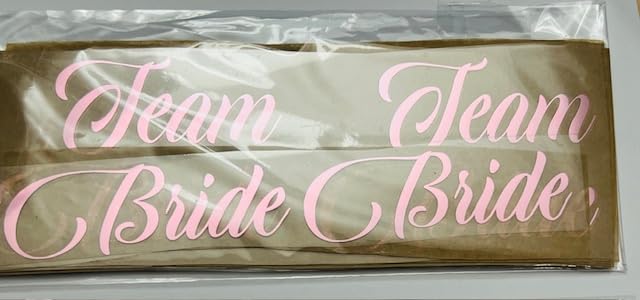 10 Team Bride /1 Bride Iron On Transfer Vinyl for Spa Slippers, Wedding Party Slippers, Hen Do Party Vinyl Slippers Mettallic Rose Gold