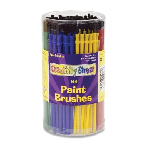 ChenilleKraft Classroom Brush Canister - 144 Brush(es) - Plastic Handle - Assorted