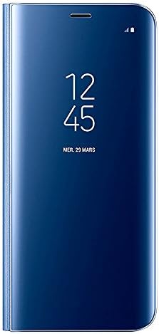 Galaxy Note 8 Case,Tonedo Clear S View Standing Flip Case Cover with Auto ON/OFF Function Slim Fit Translucent Mirror Smart Cover for Samsung Galaxy Note 8-Blue (Not Original)