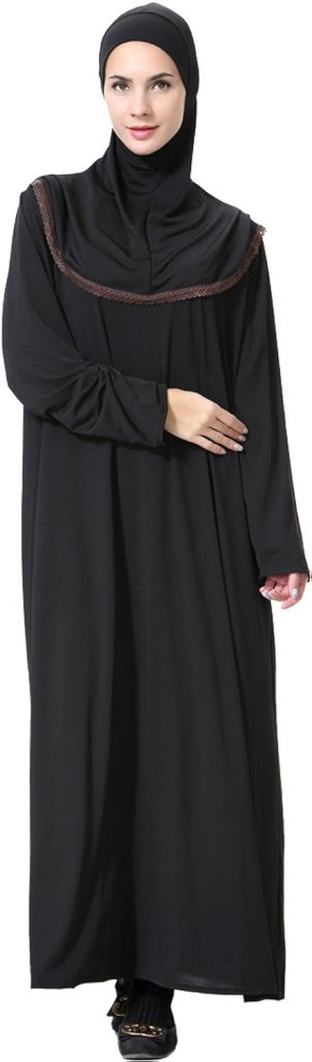 Ababalaya Women's Elegant Modest Muslim Islamic Full Length Overhead Traditional Runway Abaya Dress