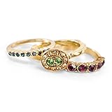 Inspirational Gold Swarovski Crystal Boho Wisdom Stack Rings - Set of 3 Stacking Rings
