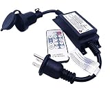 SUNYE Max Power 200W Waterproof Outdoor String Lights Wireless Remote Control, 150Feet Range, Memory, Stepless Dimming, IP68 Waterproof. UL 3 Prong Remote Control Dimmer