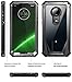 Moto G7 Rugged Clear Case, Poetic Full-Body Hybrid Shockproof Bumper Cover, Built-in-Screen Protector, Guardian Series, Case for Motorola Moto G7 and Moto G7 Plus (2019 Release), Black/Clear