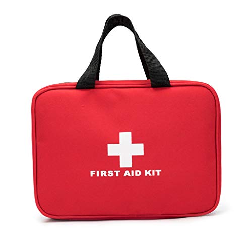 Jipemtra-Red-First-Aid-Bag-Empty-Travel-Rescue-Pouch-First-Responder-Storage-Compact-Survival-Medicine-Bag-for-Car-Home-Office-Kitchen-Sport-Outdoors-Red