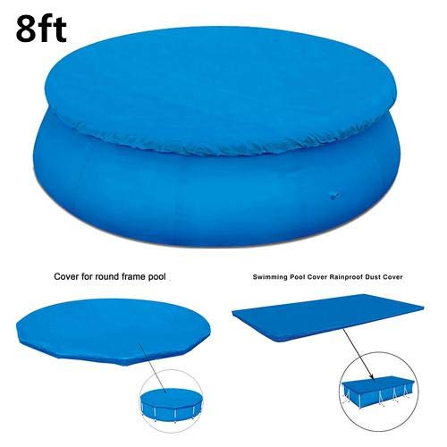 8ft Diameter Swimming Pool Cover, Durable Pool Dust Cover Rainproof Pool Cover for Round Above Ground Swimming Pools (8ft)