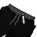 Yong Horse Men Light Weight Drawstring Waist Big Side Pocket Gym Tracksuit Sweatpants (M, Black)
