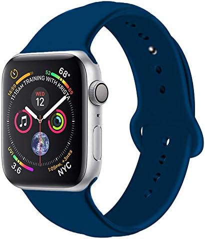 Handygear Sport Band Compatible with Apple Watch Band 38mm 40mm 42mm 44mm, Premium Soft Silicone Bracelet Strap Replacement Band for iWatch Series 4/3/2/1 (Blue Horizon, 42MM/44MM M/L)