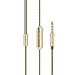 Earbuds In-Ear Headphones Metal Sound Cell Phone Headset Earphones with Mic & Stereo Bass for iPhone 6S Plus 6 5S, iPod, iPad, Samsung S6 Note 5, HTC, LG G4 G3, Android Smartphones, MP3 Players (Gold)