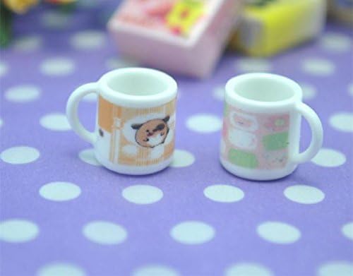 1:12 Scale Dollhouse Miniature Furniture Cartoon Couple Cups 2Pcs