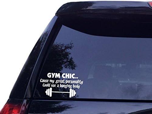 Gym Chic Banging Body - Fitness Workout Vinyl Car Decal, Laptop Decal, Car Sticker , Boat (6, White)