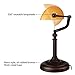 TORCHSTAR Traditional Desk Lighting Fixture, Retro Style Matte Amber Glass Bankers Lamp, Piano Lamp, Metal Beaded Pull Chain Switch, Oil Rubbed Bronze Base