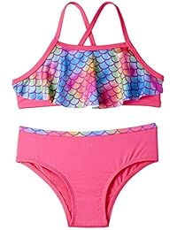 Toddler Girls Mermaid Print Pink Sizzle 2 Piece Bikini Swimsuit - 2T
