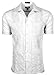 TrueM Men's Short Sleeve Cuban Guayabera Shirts (XL, White)