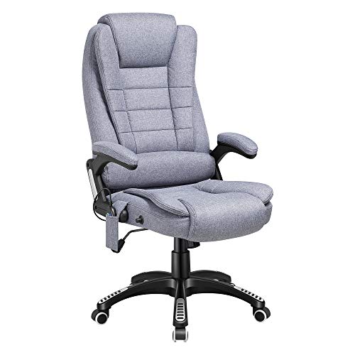 Kealive Ergonomic Massage Office Chair with Linen Fabric, High Back