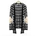 Sunward New Spring Drape Front Kimono Cardigan Coat Jacket Cover up Blouse Tops (S, Black stripe)