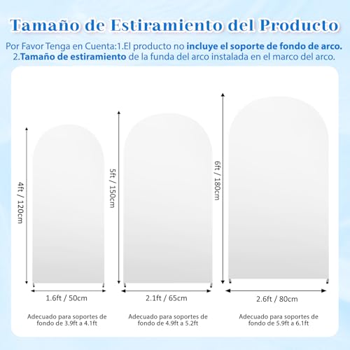 MEKOTRIN 3 Piezas de Fondo Cubierta de de Alta Elasticidad Espesar Fibra de Poliuretano Seda de Leche a Prueba de Decoloración para Fiestas de Boda 4FT, 5FT, 6FT