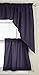 Lorraine Home Fashions Ribcord Swag Pair, 54-Inch x 38-Inch, Navy