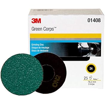 3M Green Corps Roloc Disc, 01408, 24YF, 3 in, 25 discs per carton