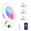 MustWin Smart Retrofit LED Recessed Lighting 6 inch LED Color Changing Downlights, Bluetooth Mesh LED Smart Can Lights…