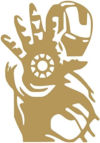 IRON MAN Vinyl Sticker Decal (2.8" x 4", Gold)