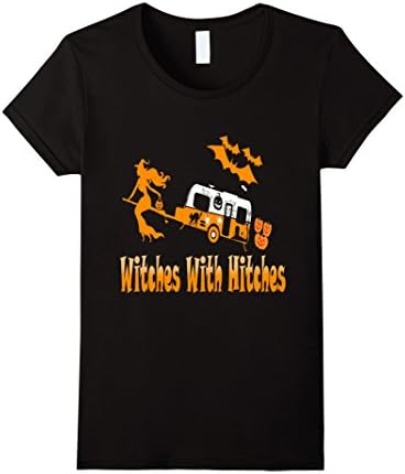 Womens Witches With Hitches Camping Funny Halloween T-Shirt XL Black
