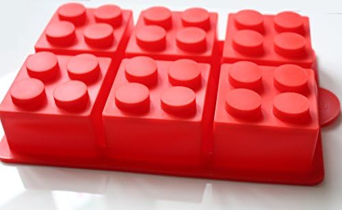 morethanart Large Party XXL Lego Shape Ice Cube Mold &amp; Baking Pan, Makes 6 Big 2 inch Ice Cubes